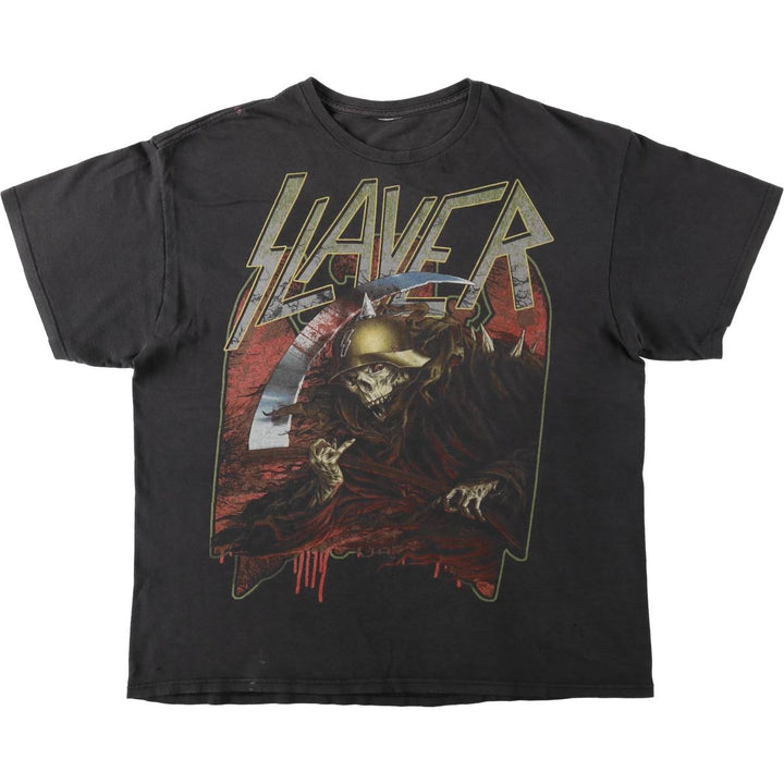 SLAYER Band T-shirt, Men's L size unclear black type Vintage Second Hand