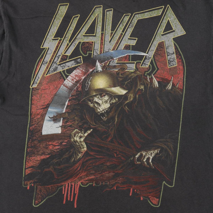 SLAYER Band T-shirt, Men's L size unclear black type Vintage Second Hand