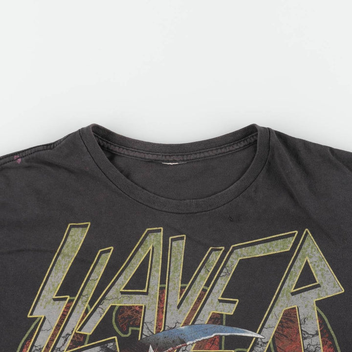 SLAYER Band T-shirt, Men's L size unclear black type Vintage Second Hand