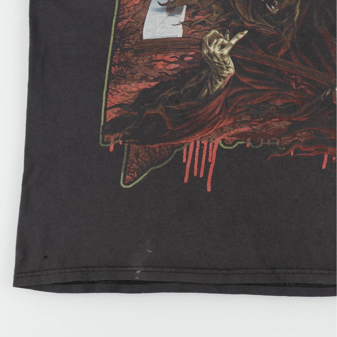 SLAYER Band T-shirt, Men's L size unclear black type Vintage Second Hand