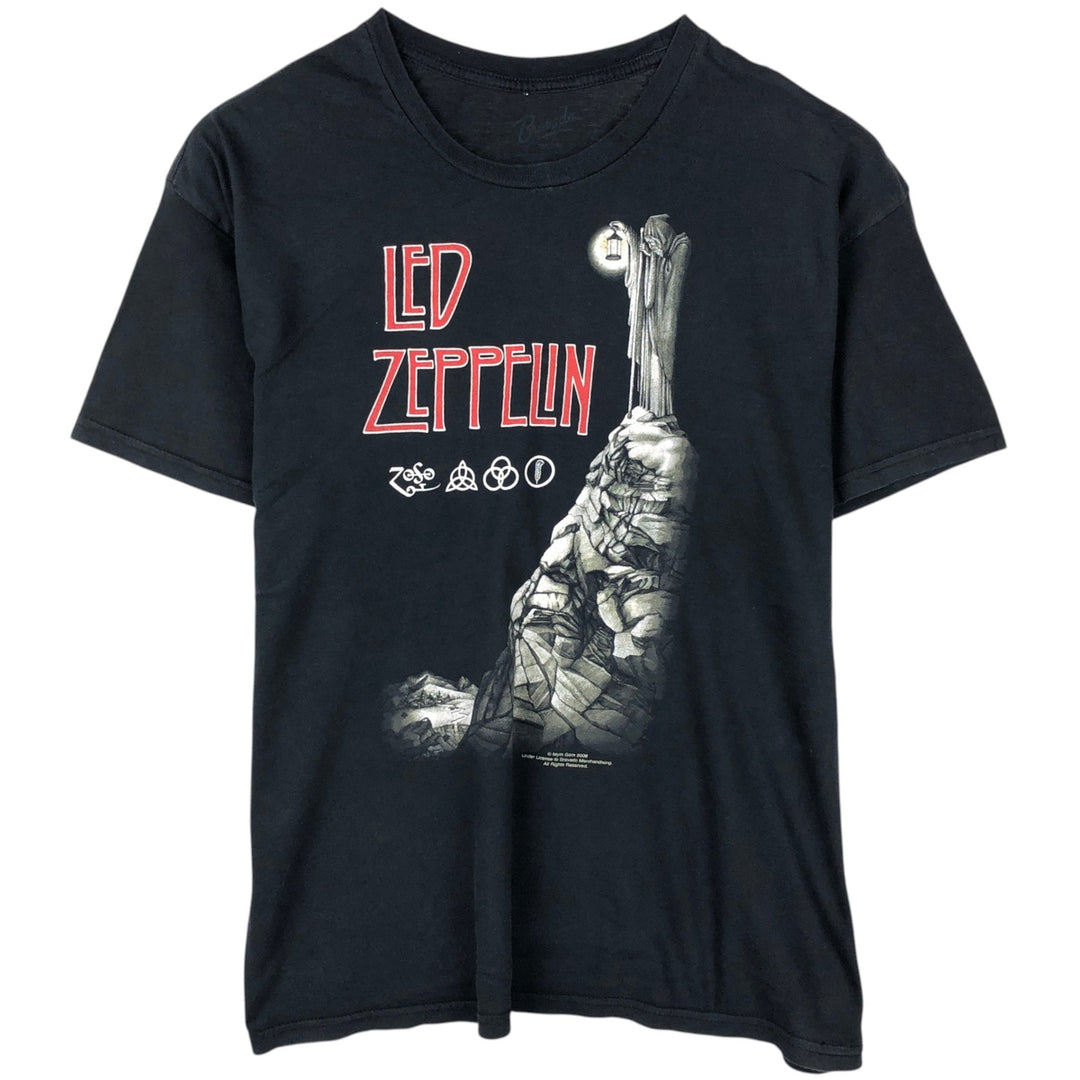 00'S LED ZEPPELIN Led Zeppelin band T-shirt, band T, men's size M unclear black type Vintage Second Hand