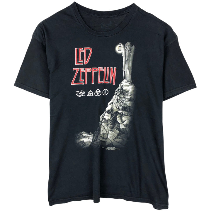00'S LED ZEPPELIN Led Zeppelin band T-shirt, band T, men's size M unclear black type Vintage Second Hand