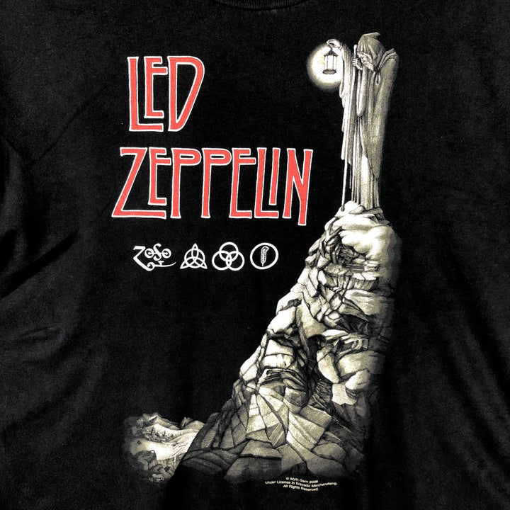 00'S LED ZEPPELIN Led Zeppelin band T-shirt, band T, men's size M unclear black type Vintage Second Hand