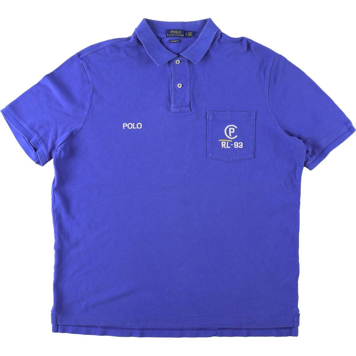 Ralph Lauren POLO RALPH LAUREN CLASSIC FIT short sleeve polo shirt for men size L cotton blue type Vintage Second Hand