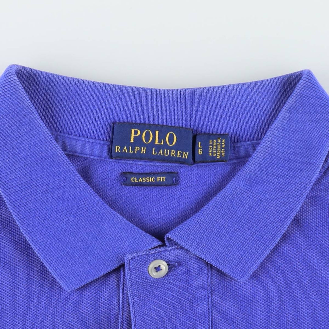 Ralph Lauren POLO RALPH LAUREN CLASSIC FIT short sleeve polo shirt for men size L cotton blue type Vintage Second Hand