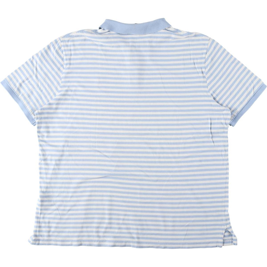 Ralph Lauren POLO RALPH LAUREN CLASSIC FIT short sleeve striped polo shirt men's size L cotton Blue type light blue Vintage Second Hand