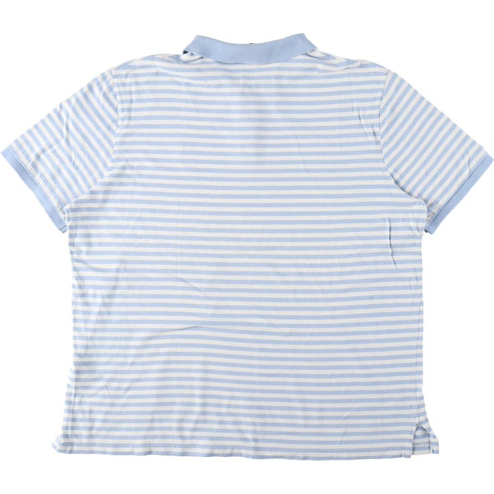 Ralph Lauren POLO RALPH LAUREN CLASSIC FIT short sleeve striped polo shirt men's size L cotton Blue type light blue Vintage Second Hand