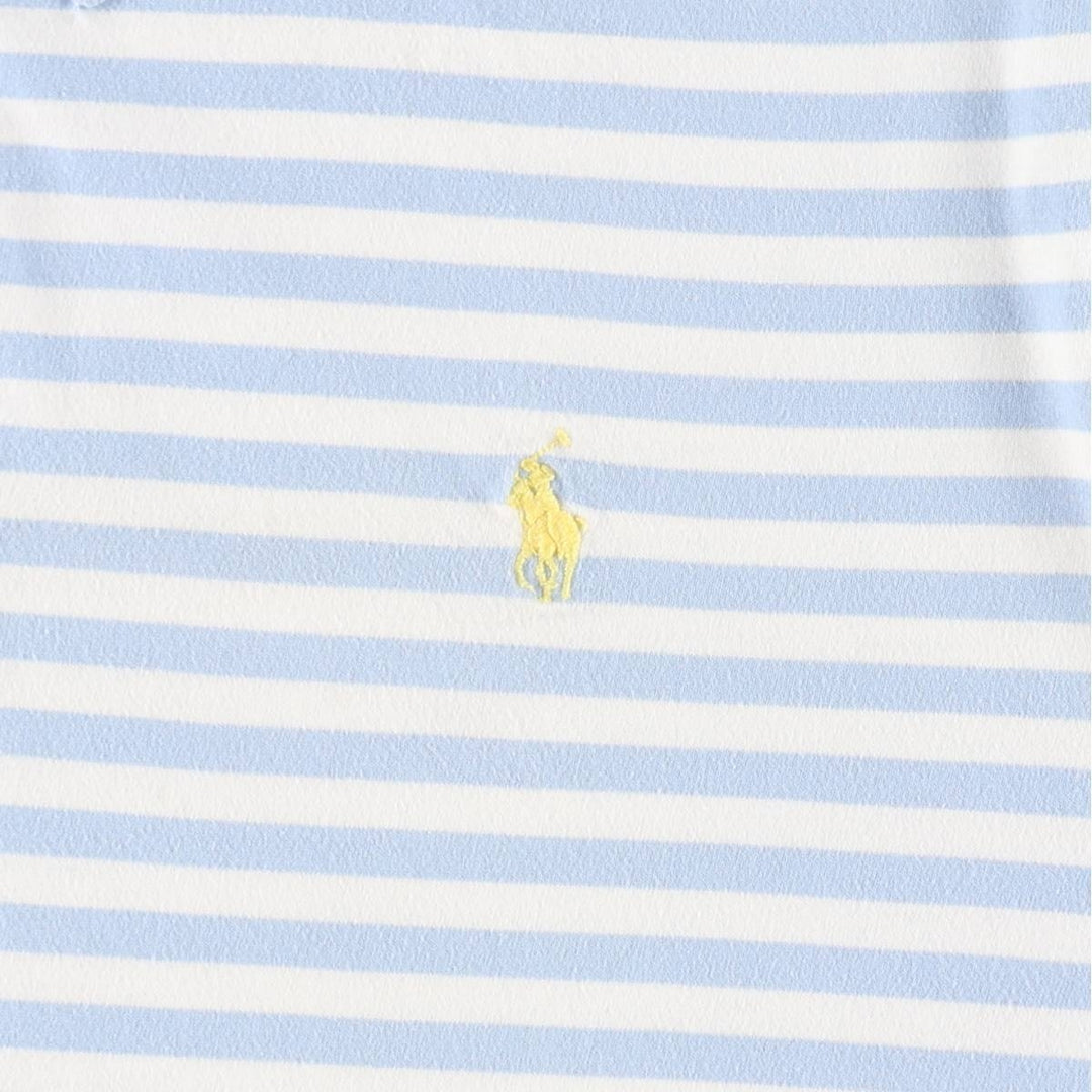 Ralph Lauren POLO RALPH LAUREN CLASSIC FIT short sleeve striped polo shirt men's size L cotton Blue type light blue Vintage Second Hand