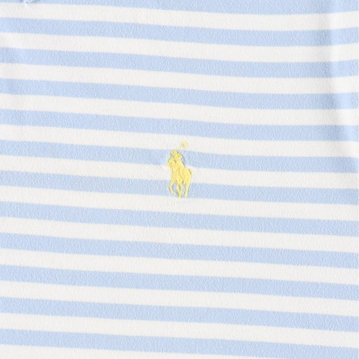 Ralph Lauren POLO RALPH LAUREN CLASSIC FIT short sleeve striped polo shirt men's size L cotton Blue type light blue Vintage Second Hand