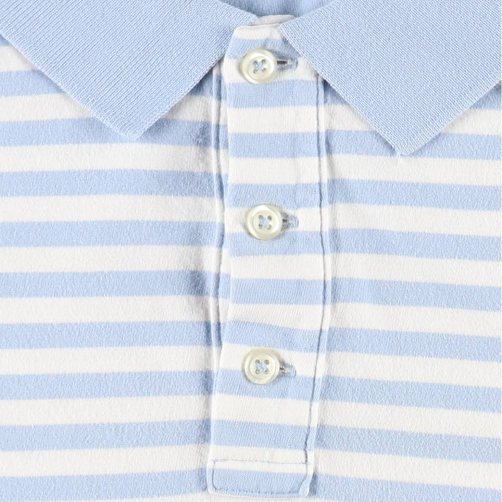Ralph Lauren POLO RALPH LAUREN CLASSIC FIT short sleeve striped polo shirt men's size L cotton Blue type light blue Vintage Second Hand