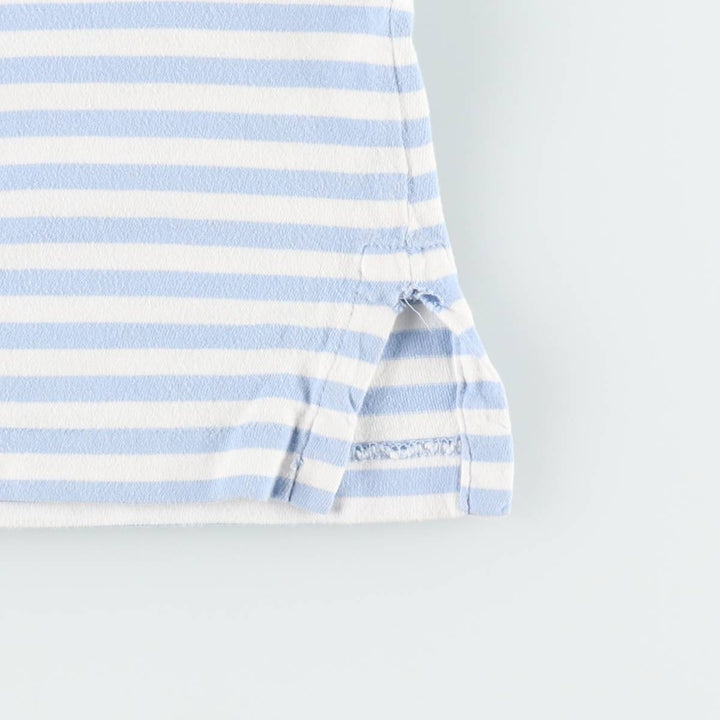 Ralph Lauren POLO RALPH LAUREN CLASSIC FIT short sleeve striped polo shirt men's size L cotton Blue type light blue Vintage Second Hand