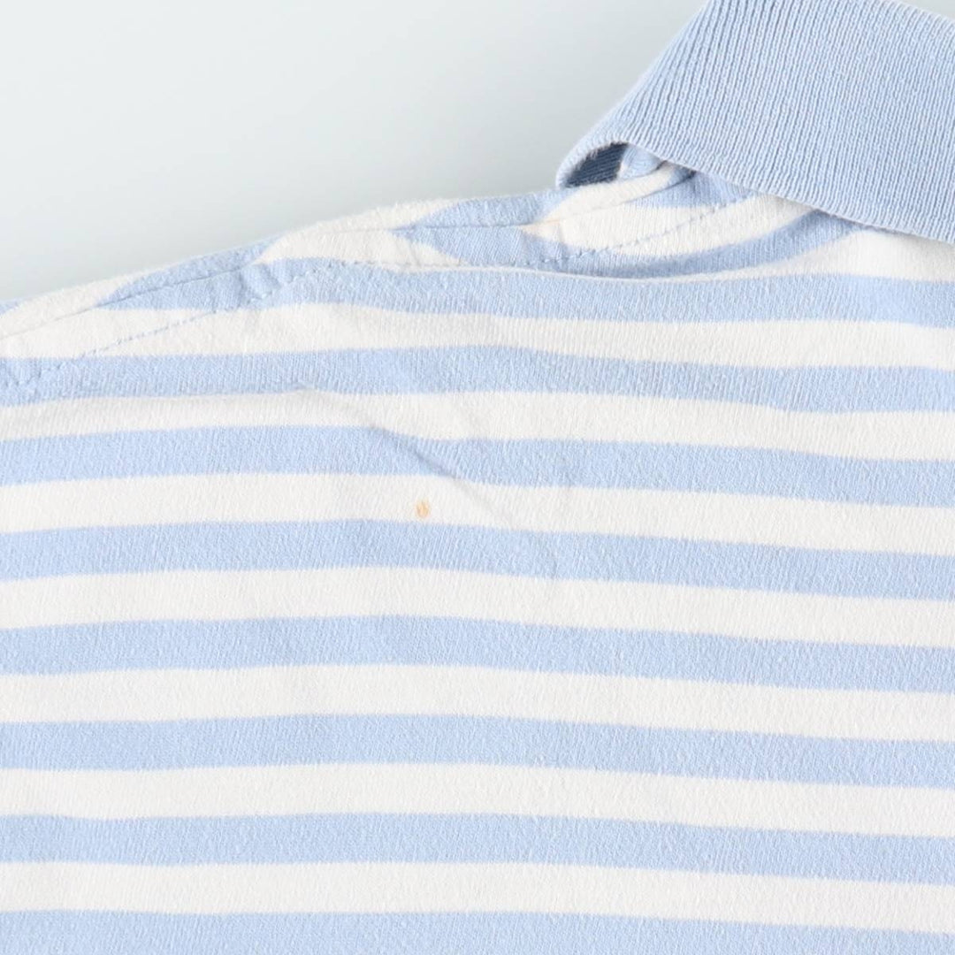 Ralph Lauren POLO RALPH LAUREN CLASSIC FIT short sleeve striped polo shirt men's size L cotton Blue type light blue Vintage Second Hand
