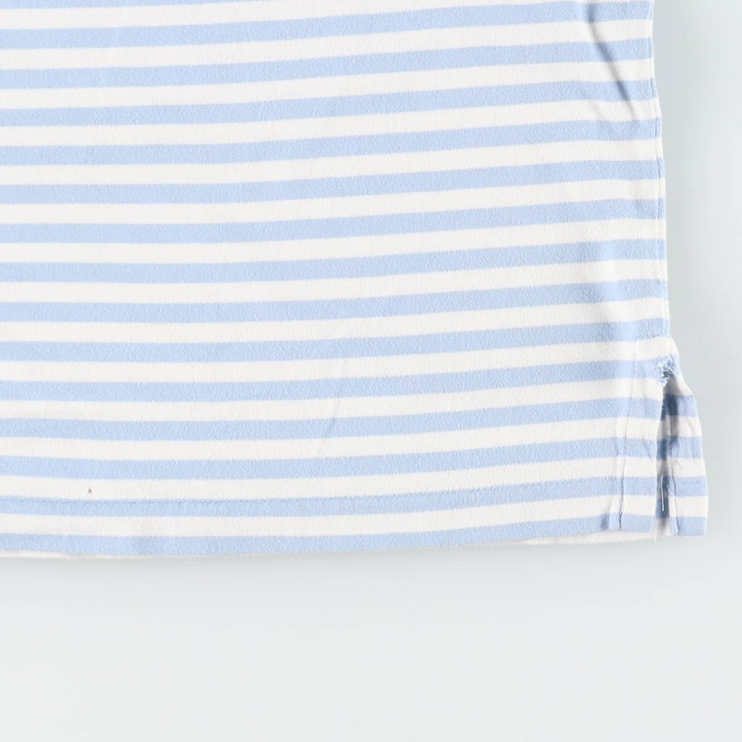 Ralph Lauren POLO RALPH LAUREN CLASSIC FIT short sleeve striped polo shirt men's size L cotton Blue type light blue Vintage Second Hand