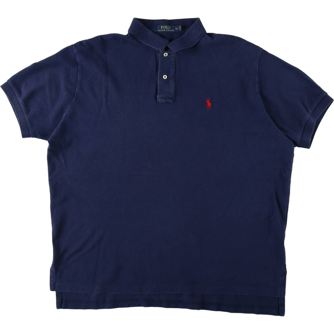 Ralph Lauren POLO RALPH LAUREN short sleeve polo shirt men's XL equivalent cotton navy blue type Vintage Second Hand