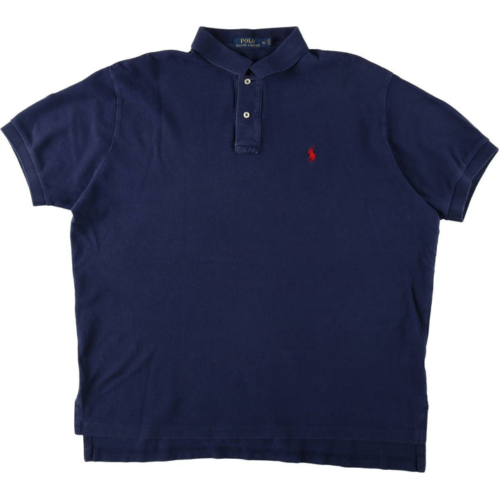 Ralph Lauren POLO RALPH LAUREN short sleeve polo shirt men's XL equivalent cotton navy blue type Vintage Second Hand