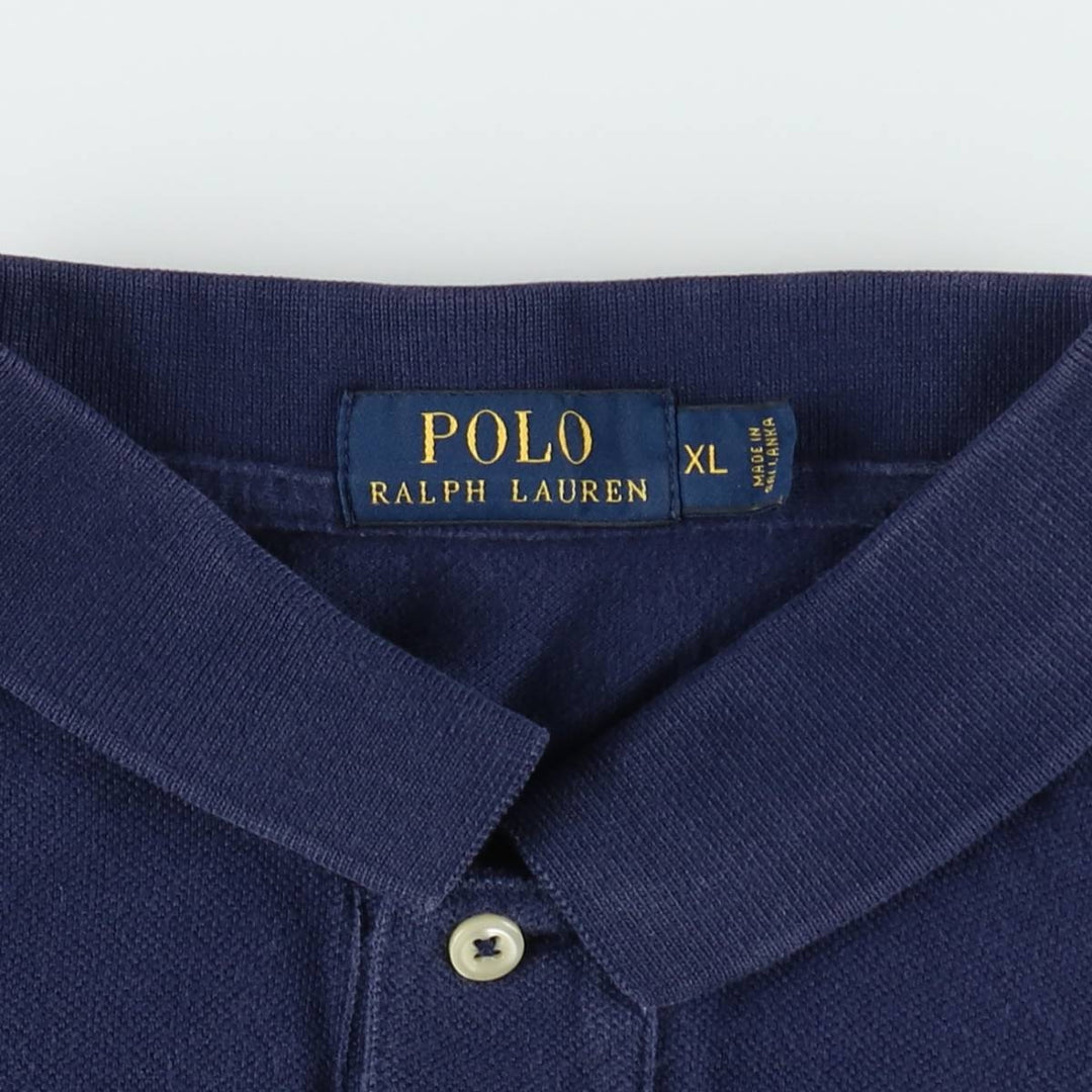 Ralph Lauren POLO RALPH LAUREN short sleeve polo shirt men's XL equivalent cotton navy blue type Vintage Second Hand