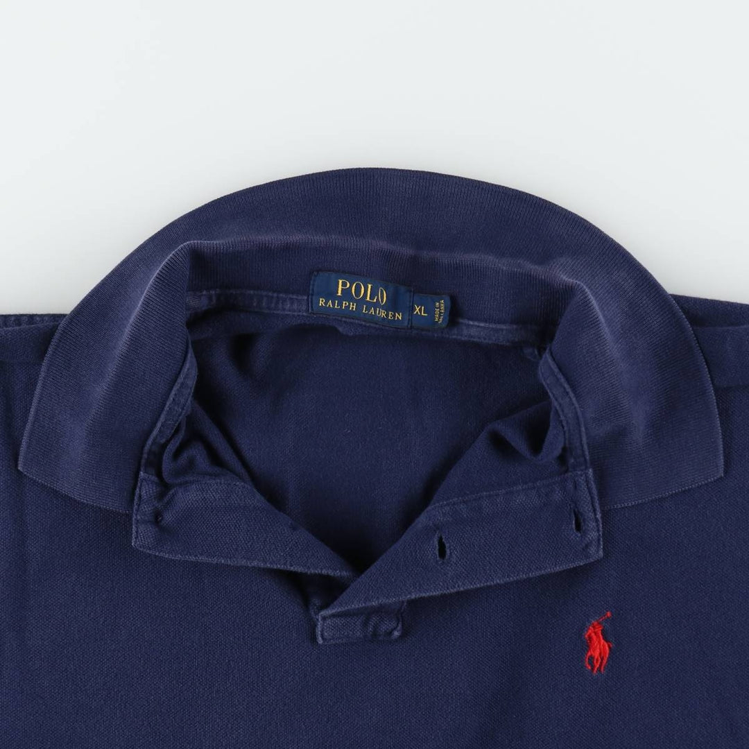 Ralph Lauren POLO RALPH LAUREN short sleeve polo shirt men's XL equivalent cotton navy blue type Vintage Second Hand