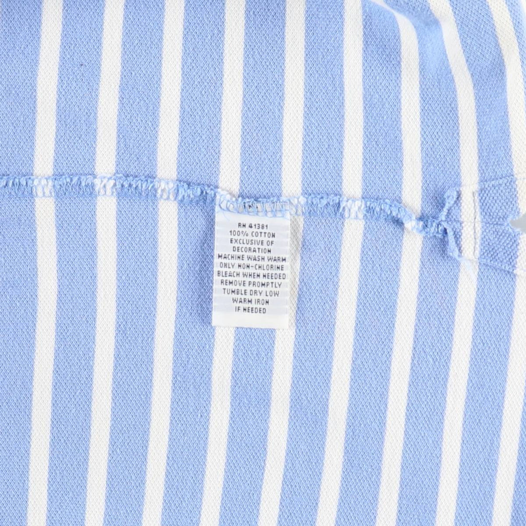 Ralph Lauren POLO RALPH LAUREN Short Sleeve Striped Polo Shirt Men's Size L cotton Blue type light blue Vintage Second Hand