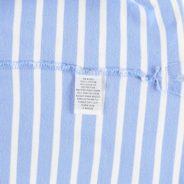 Ralph Lauren POLO RALPH LAUREN Short Sleeve Striped Polo Shirt Men's Size L cotton Blue type light blue Vintage Second Hand