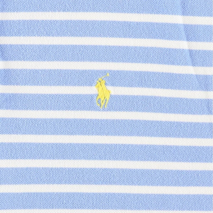 Ralph Lauren POLO RALPH LAUREN Short Sleeve Striped Polo Shirt Men's Size L cotton Blue type light blue Vintage Second Hand