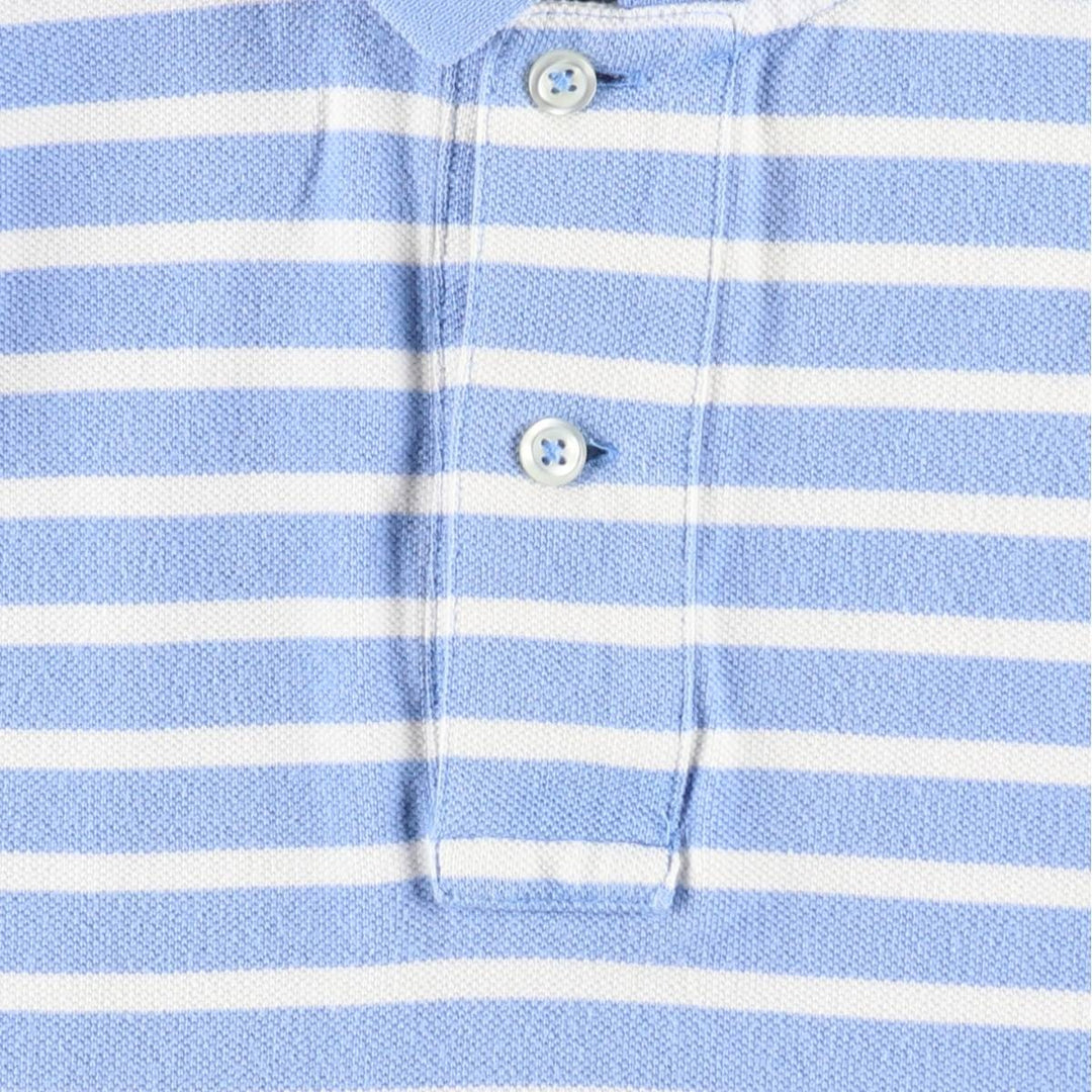 Ralph Lauren POLO RALPH LAUREN Short Sleeve Striped Polo Shirt Men's Size L cotton Blue type light blue Vintage Second Hand