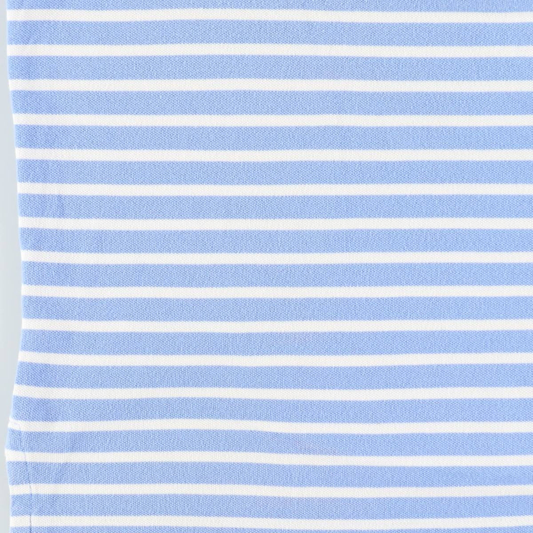 Ralph Lauren POLO RALPH LAUREN Short Sleeve Striped Polo Shirt Men's Size L cotton Blue type light blue Vintage Second Hand