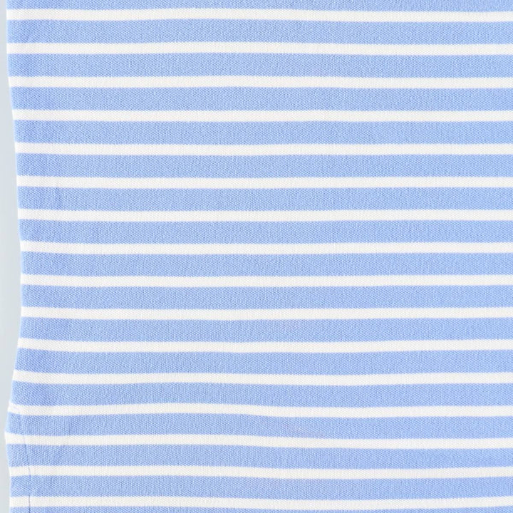 Ralph Lauren POLO RALPH LAUREN Short Sleeve Striped Polo Shirt Men's Size L cotton Blue type light blue Vintage Second Hand
