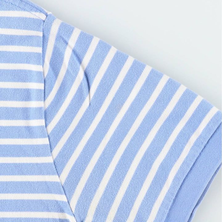 Ralph Lauren POLO RALPH LAUREN Short Sleeve Striped Polo Shirt Men's Size L cotton Blue type light blue Vintage Second Hand