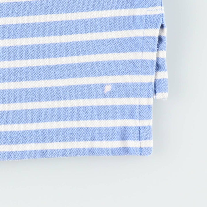 Ralph Lauren POLO RALPH LAUREN Short Sleeve Striped Polo Shirt Men's Size L cotton Blue type light blue Vintage Second Hand