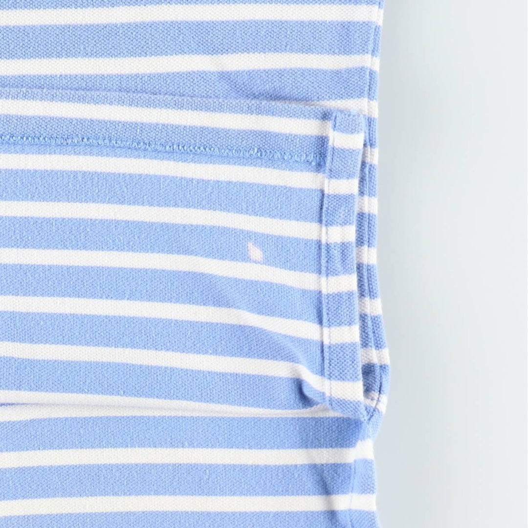 Ralph Lauren POLO RALPH LAUREN Short Sleeve Striped Polo Shirt Men's Size L cotton Blue type light blue Vintage Second Hand