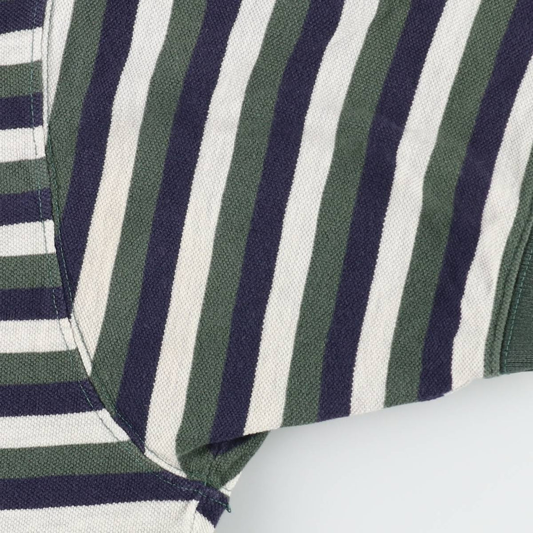 Ralph Lauren CHAPS Multi-stripe Short-Sleeve Polo Shirt, Men's Size L (approx.) cotton green type Vintage Second Hand