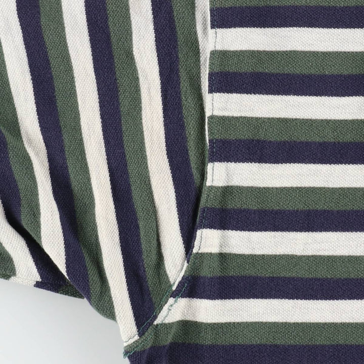 Ralph Lauren CHAPS Multi-stripe Short-Sleeve Polo Shirt, Men's Size L (approx.) cotton green type Vintage Second Hand