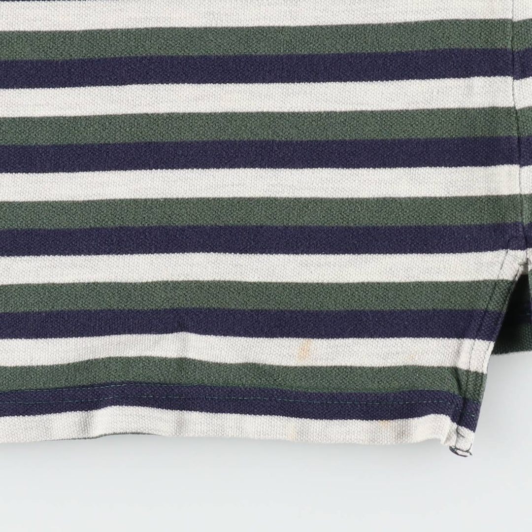 Ralph Lauren CHAPS Multi-stripe Short-Sleeve Polo Shirt, Men's Size L (approx.) cotton green type Vintage Second Hand