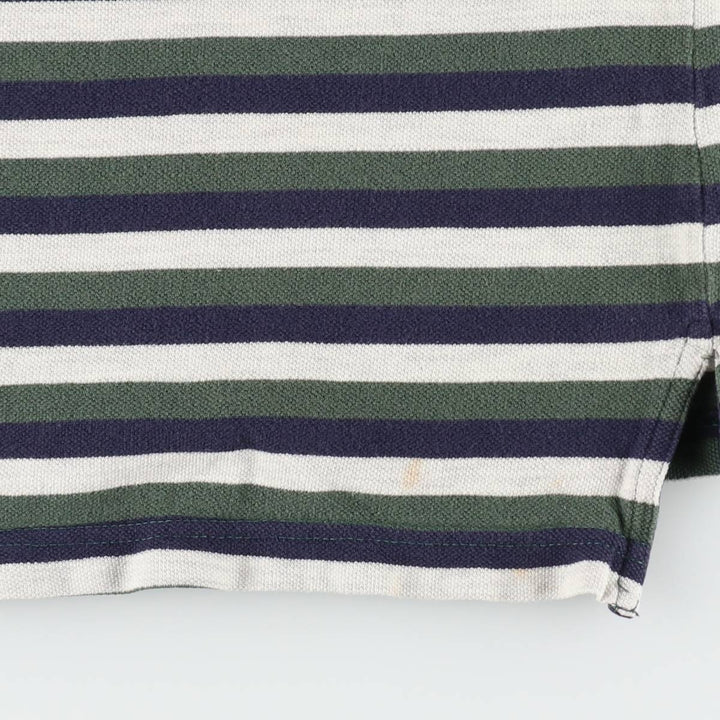 Ralph Lauren CHAPS Multi-stripe Short-Sleeve Polo Shirt, Men's Size L (approx.) cotton green type Vintage Second Hand