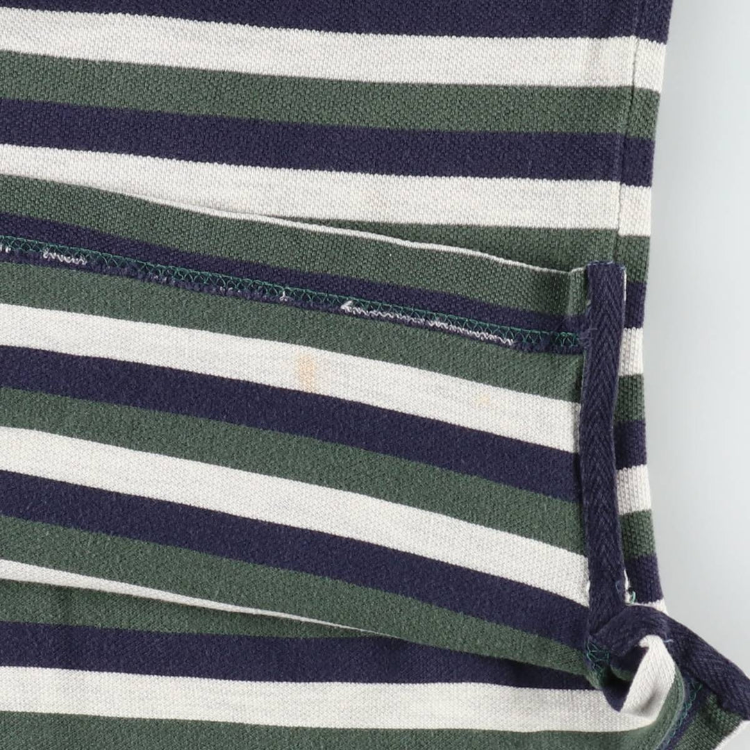 Ralph Lauren CHAPS Multi-stripe Short-Sleeve Polo Shirt, Men's Size L (approx.) cotton green type Vintage Second Hand