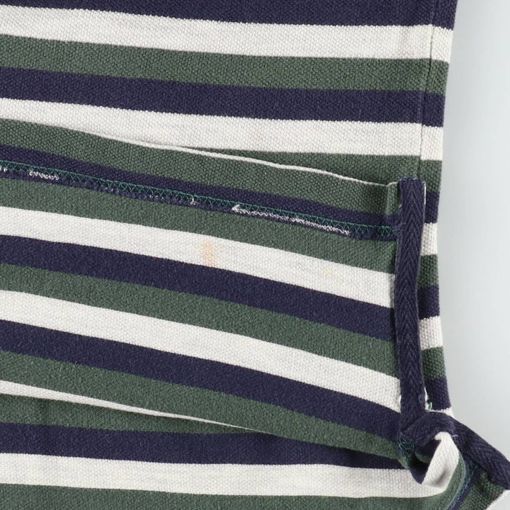 Ralph Lauren CHAPS Multi-stripe Short-Sleeve Polo Shirt, Men's Size L (approx.) cotton green type Vintage Second Hand