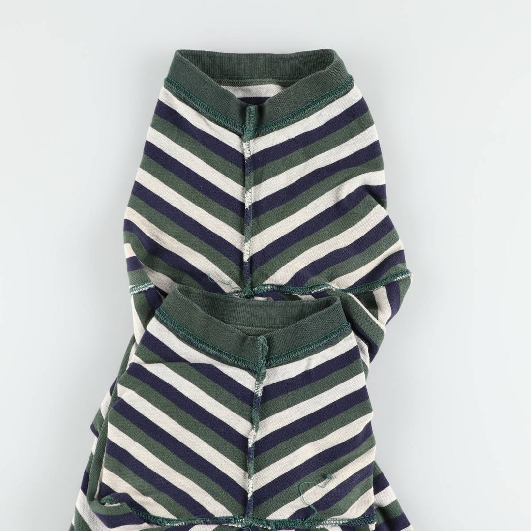 Ralph Lauren CHAPS Multi-stripe Short-Sleeve Polo Shirt, Men's Size L (approx.) cotton green type Vintage Second Hand