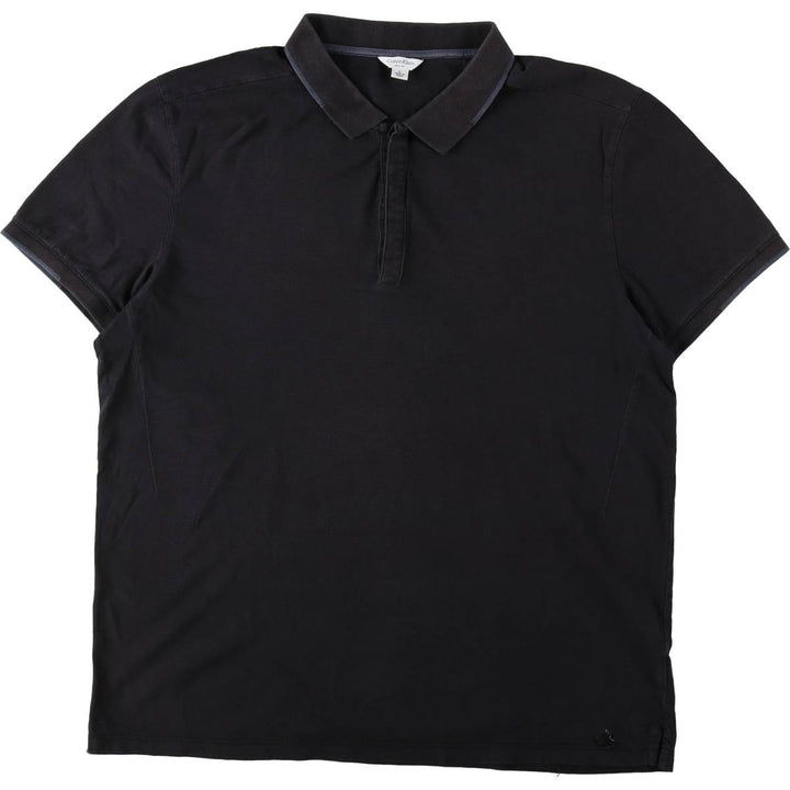 Calvin Klein SLIM FIT Short-Sleeve Polo Shirt, Men's Size L (approx.) cotton black type Vintage Second Hand