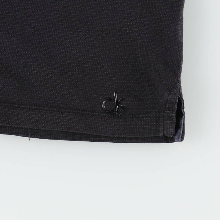 Calvin Klein SLIM FIT Short-Sleeve Polo Shirt, Men's Size L (approx.) cotton black type Vintage Second Hand