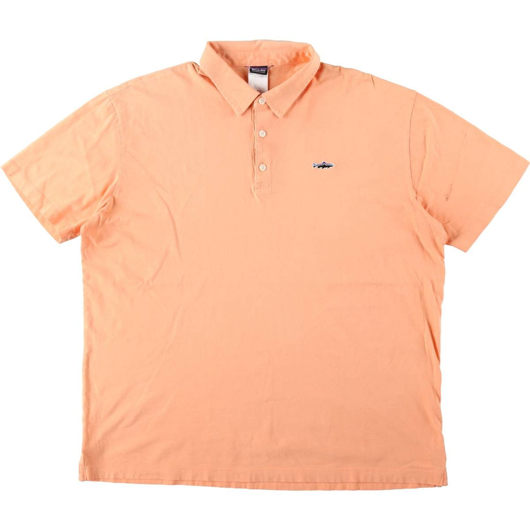 Patagonia Organic Cotton Short-Sleeve Polo Shirt, Men's Size XL (approx.) cotton orange type Vintage Second Hand