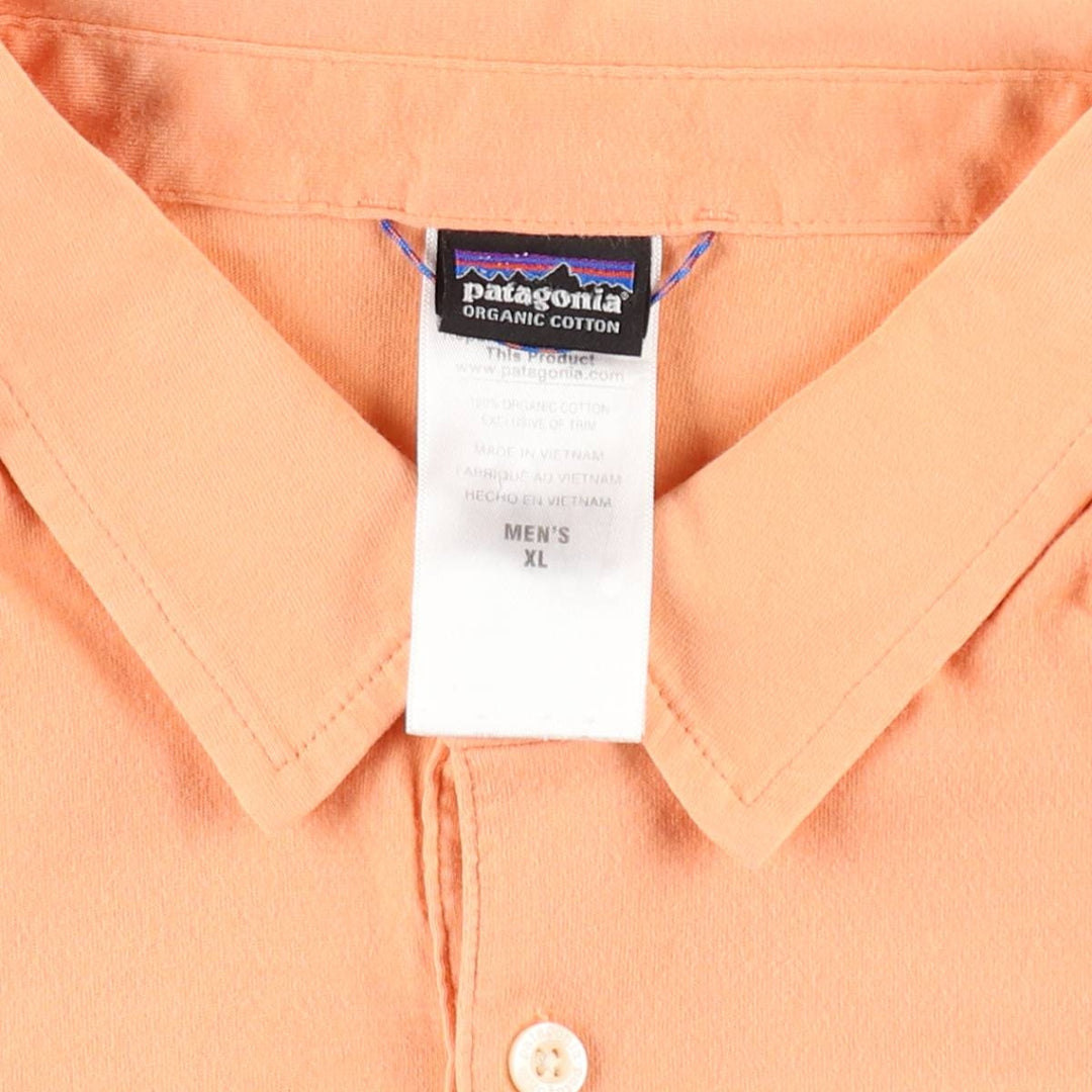 Patagonia Organic Cotton Short-Sleeve Polo Shirt, Men's Size XL (approx.) cotton orange type Vintage Second Hand