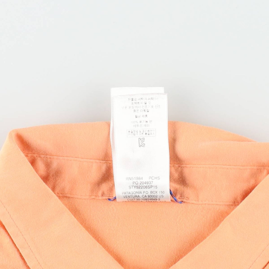 Patagonia Organic Cotton Short-Sleeve Polo Shirt, Men's Size XL (approx.) cotton orange type Vintage Second Hand