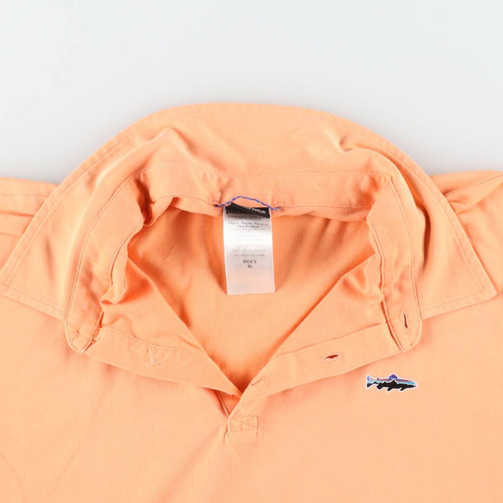 Patagonia Organic Cotton Short-Sleeve Polo Shirt, Men's Size XL (approx.) cotton orange type Vintage Second Hand