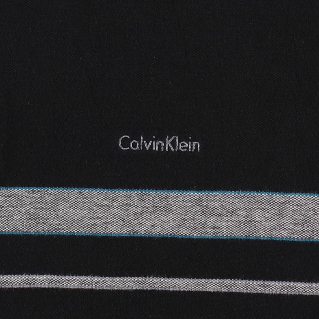 Calvin Klein short-sleeved polo shirt, men's size M (approx.) cotton black type Vintage Second Hand