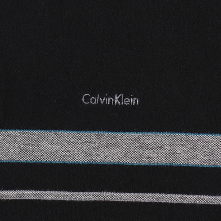 Calvin Klein short-sleeved polo shirt, men's size M (approx.) cotton black type Vintage Second Hand