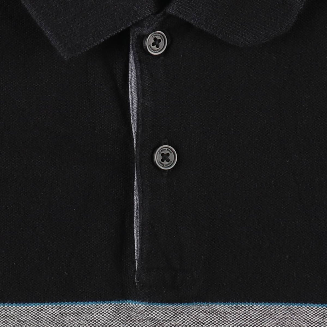 Calvin Klein short-sleeved polo shirt, men's size M (approx.) cotton black type Vintage Second Hand