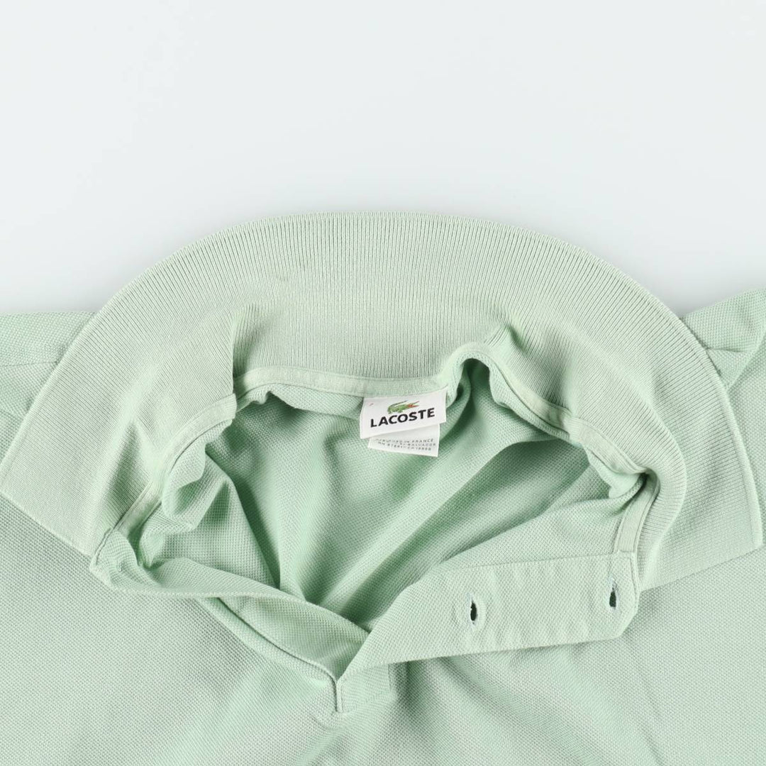 Lacoste (LACOSTE) French design short-sleeved polo shirt, made in El Salvador, size 7 (equivalent to men's XXL). cotton Mint green Vintage Second Hand