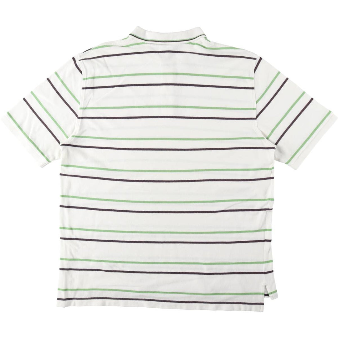 Brooks Brothers 346 Multi-Stripe Short-Sleeve Polo Shirt, Men's Size XL (approx.) cotton white type Vintage Second Hand