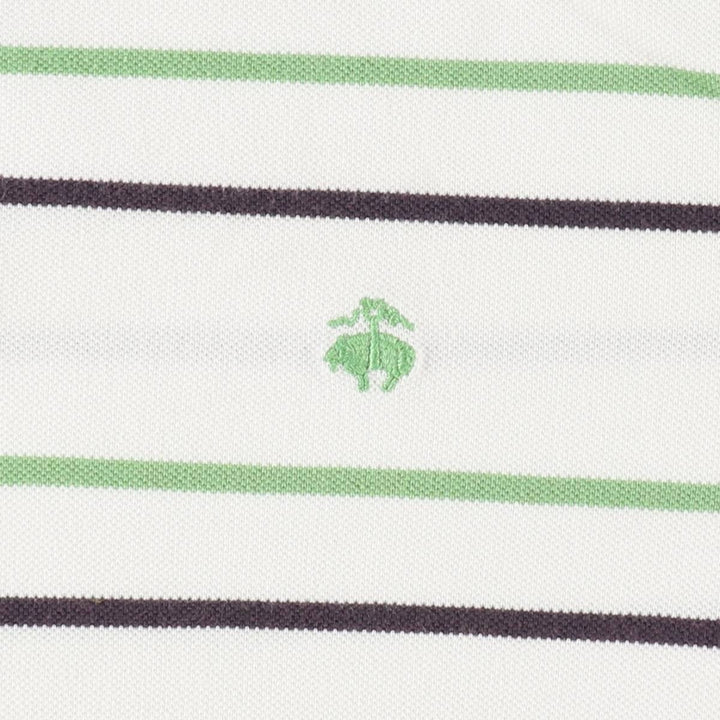 Brooks Brothers 346 Multi-Stripe Short-Sleeve Polo Shirt, Men's Size XL (approx.) cotton white type Vintage Second Hand