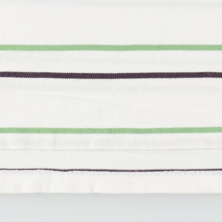 Brooks Brothers 346 Multi-Stripe Short-Sleeve Polo Shirt, Men's Size XL (approx.) cotton white type Vintage Second Hand
